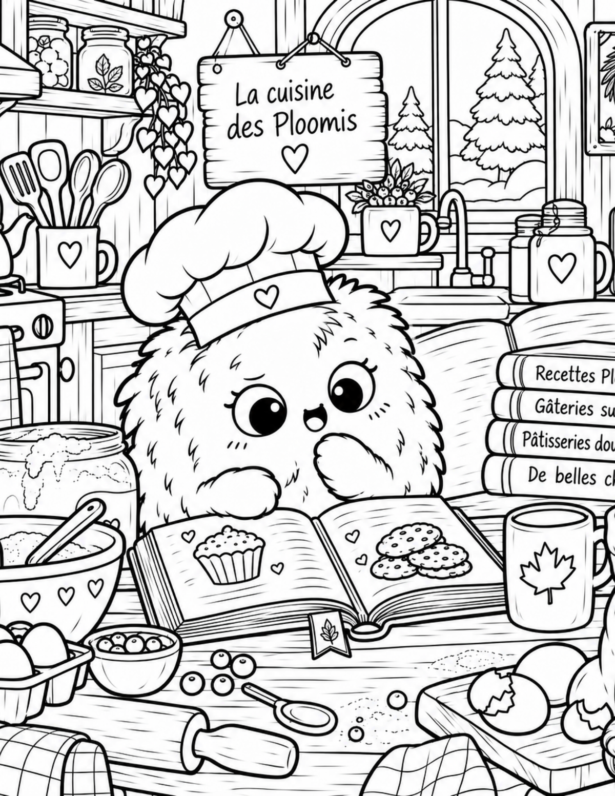 Les Ploomis découvrent la magie de l’hiver | Livre à colorier PDF