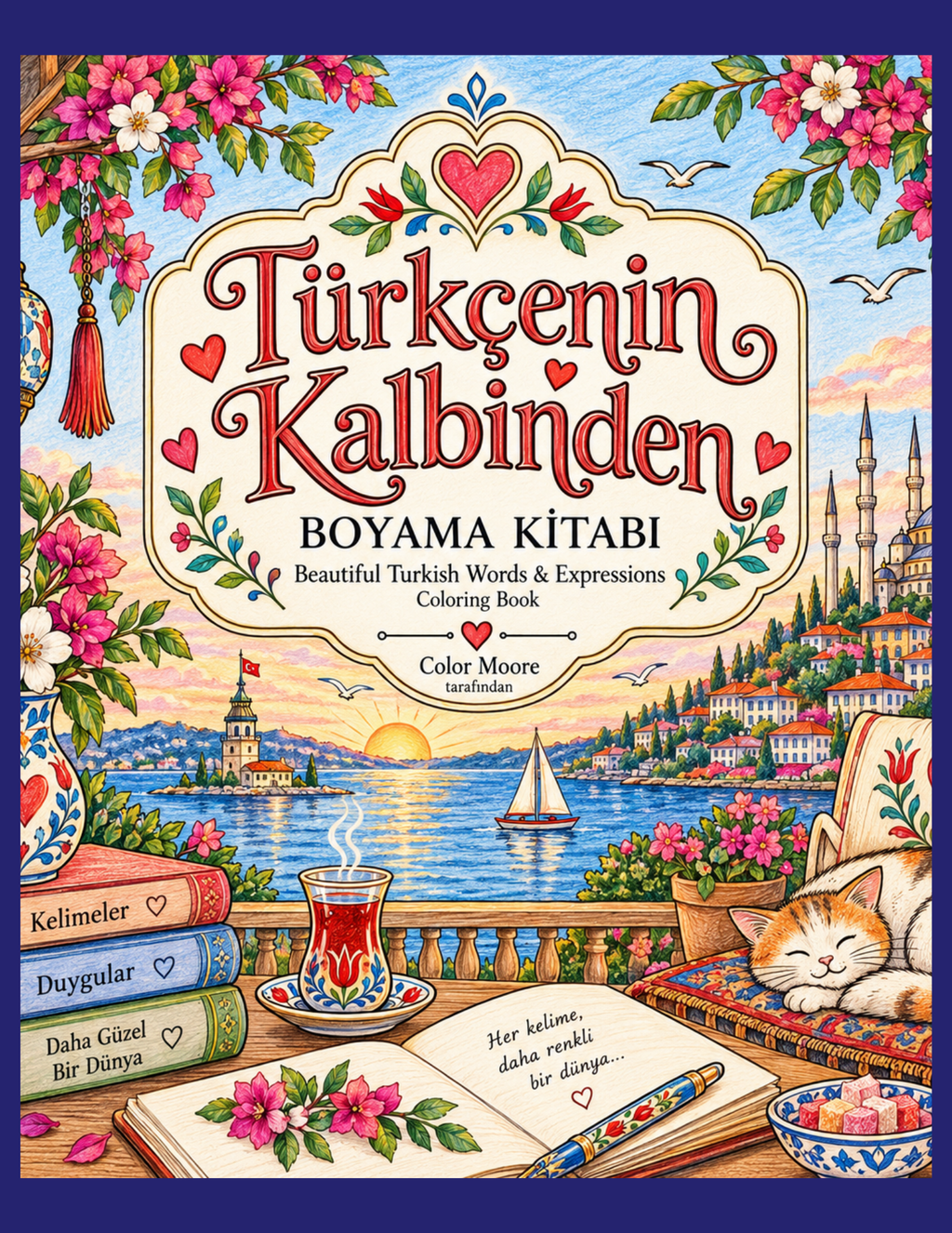 Türkçenin Kalbinden | Türk Kültürü ve Türkçe Kelimeler Boyama Kitabı